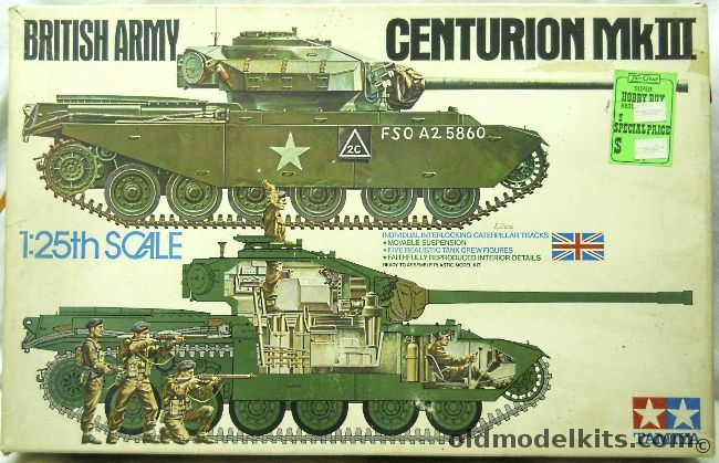 Tamiya 1/25 Centurion Mk.III Tank, DTD114 plastic model kit